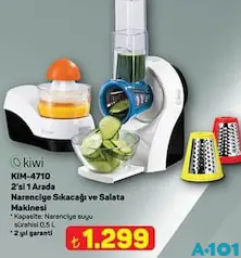 KİWİ KIM-4710 2'Sİ 1 ARADA NARENCİYE SIKACAĞI VE SALATA MAKİNESİ fiyat ve kampanya bilgisi